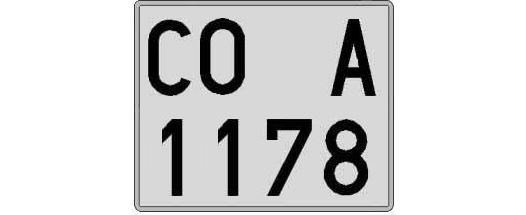 CO1178A matricula cuadrada