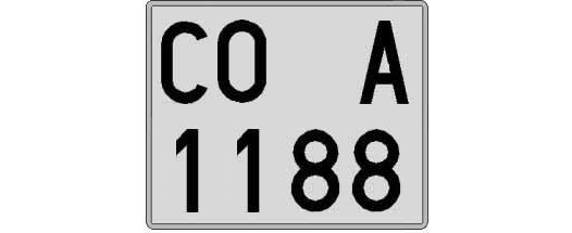 CO1188A matricula cuadrada