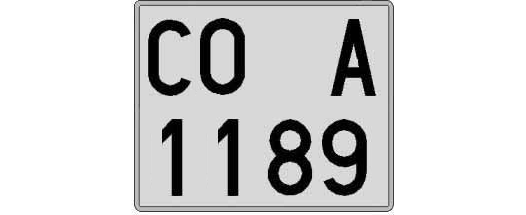CO1189A matricula cuadrada
