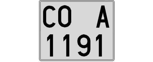 CO1191A matricula cuadrada