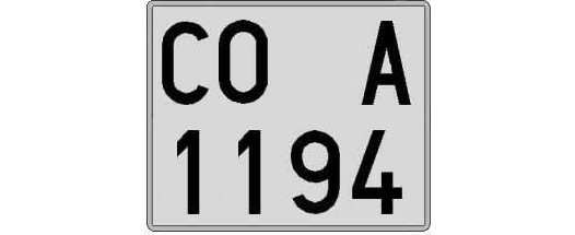 CO1194A matricula cuadrada