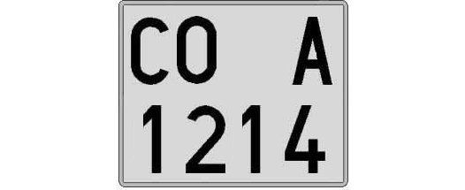 CO1214A matricula cuadrada
