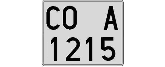 CO1215A matricula cuadrada