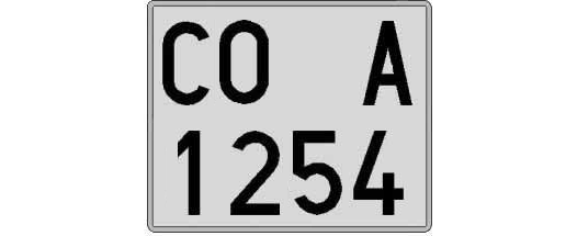 CO1254A matricula cuadrada