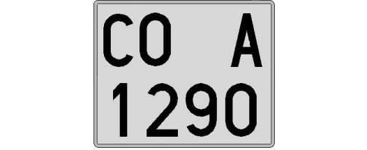 CO1290A matricula cuadrada