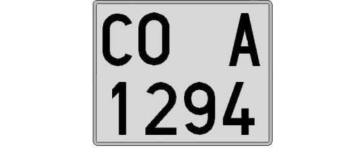 CO1294A matricula cuadrada