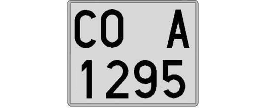 CO1295A matricula cuadrada