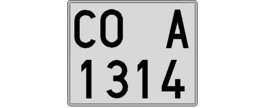 CO1314A matricula cuadrada