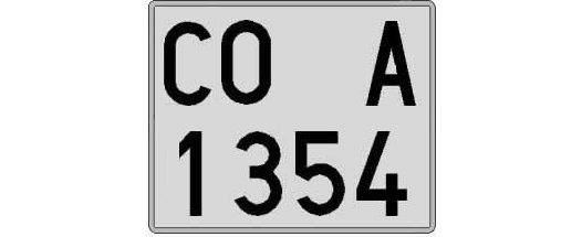 CO1354A matricula cuadrada