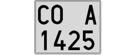 CO1425A matricula cuadrada