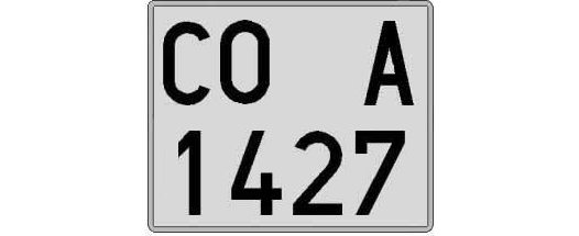 CO1427A matricula cuadrada