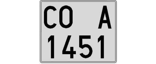 CO1451A matricula cuadrada