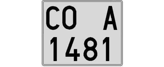 CO1481A matricula cuadrada