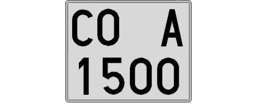 CO1500A matricula cuadrada