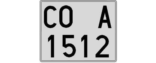CO1512A matricula cuadrada