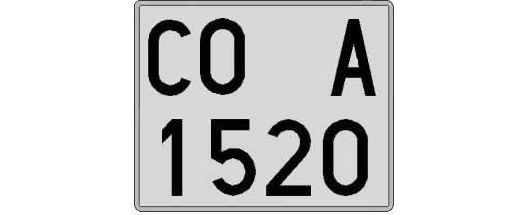 CO1520A matricula cuadrada