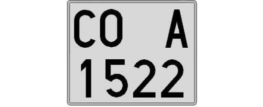 CO1522A matricula cuadrada