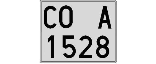 CO1528A matricula cuadrada