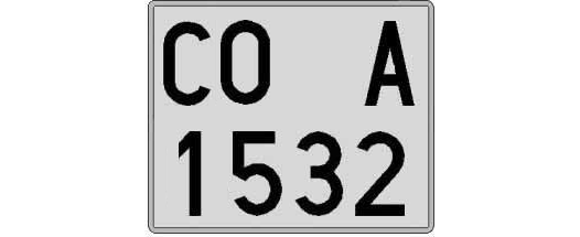 CO1532A matricula cuadrada