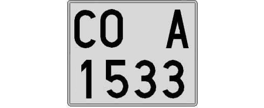CO1533A matricula cuadrada