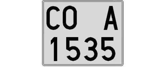 CO1535A matricula cuadrada