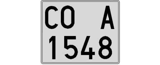 CO1548A matricula cuadrada