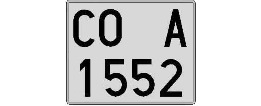 CO1552A matricula cuadrada