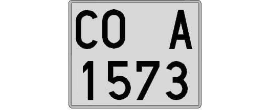 CO1573A matricula cuadrada