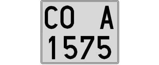 CO1575A matricula cuadrada