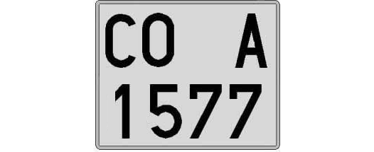 CO1577A matricula cuadrada