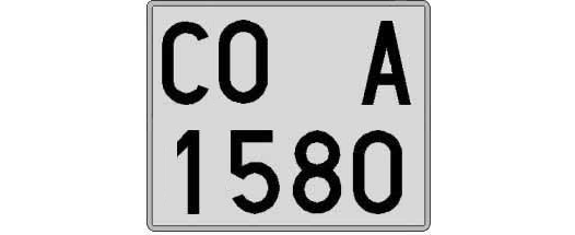 CO1580A matricula cuadrada