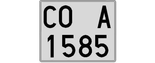 CO1585A matricula cuadrada