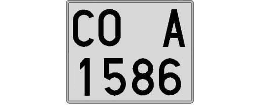 CO1586A matricula cuadrada
