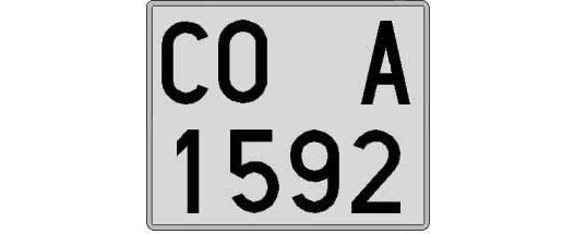 CO1592A matricula cuadrada