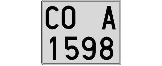 CO1598A matricula cuadrada