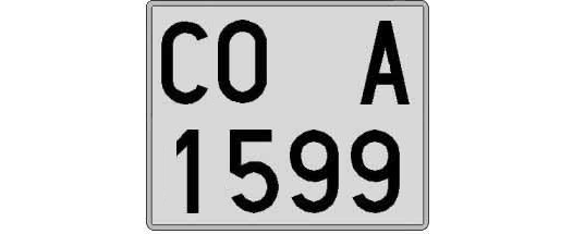 CO1599A matricula cuadrada
