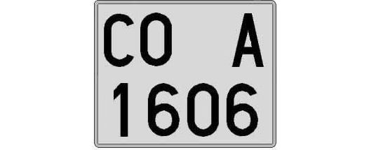 CO1606A matricula cuadrada