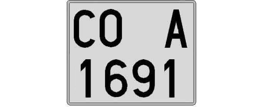 CO1691A matricula cuadrada