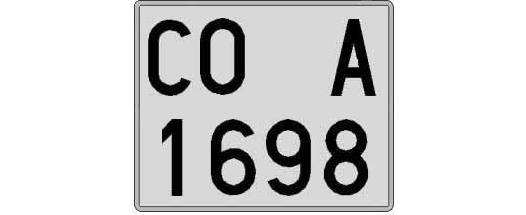 CO1698A matricula cuadrada