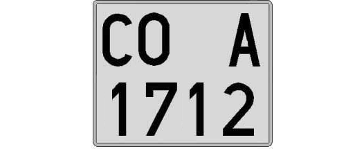 CO1712A matricula cuadrada