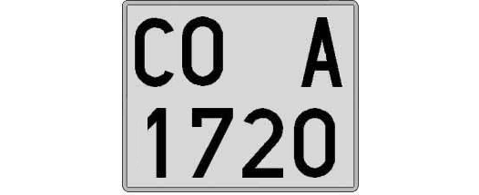 CO1720A matricula cuadrada