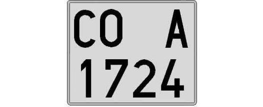 CO1724A matricula cuadrada