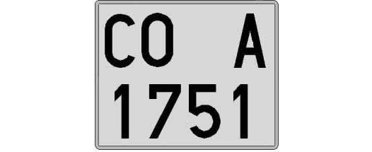 CO1751A matricula cuadrada