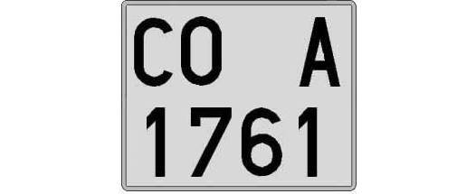 CO1761A matricula cuadrada
