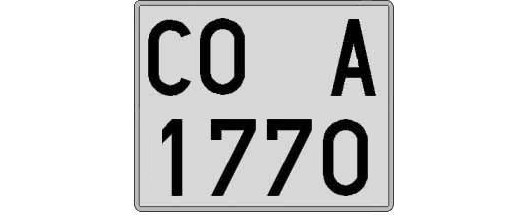 CO1770A matricula cuadrada