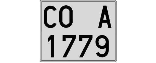CO1779A matricula cuadrada