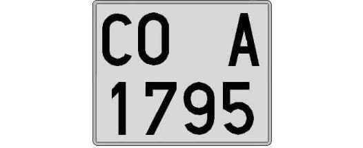 CO1795A matricula cuadrada