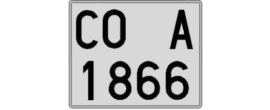CO1866A matricula cuadrada