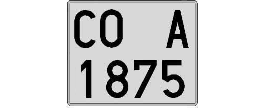 CO1875A matricula cuadrada