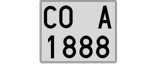 CO1888A matricula cuadrada